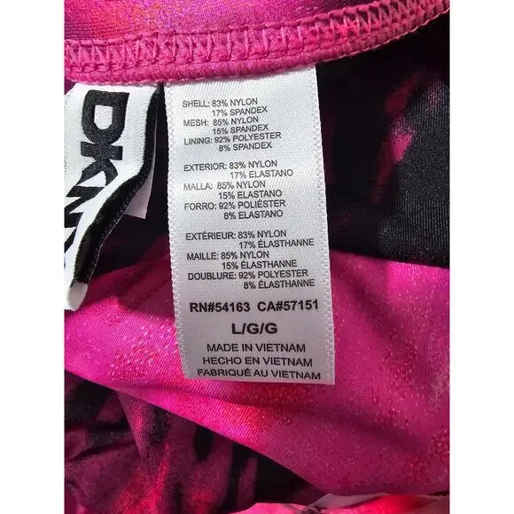 DKNY Women's Ruffle Neck One-Piece Pink Multi XXL New with Tags‎ - Picture 5 of 5